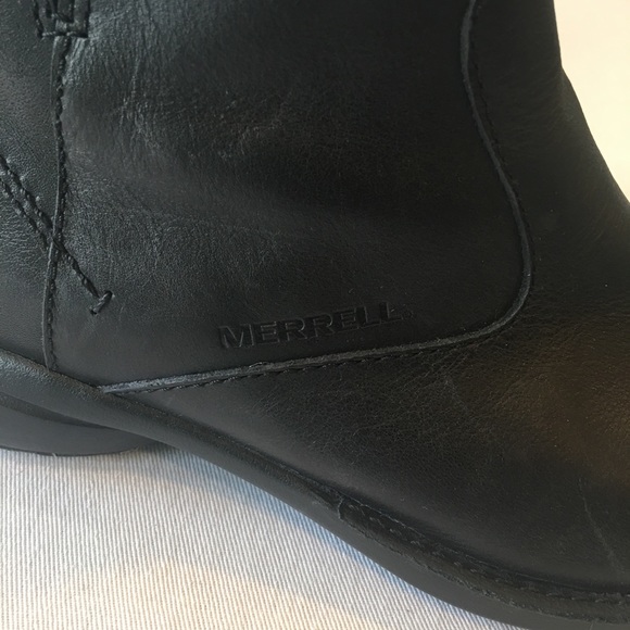 Merrell Tetra Catch Black Leather Waterproof Boots - Picture 7 of 8